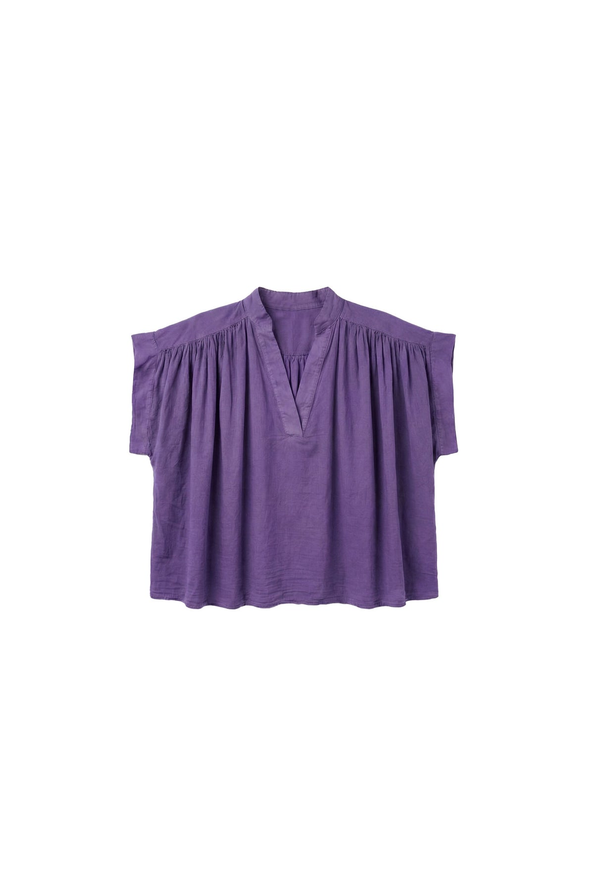 Blouse Aimée prune en coton, coupe fluide — Bling Paris