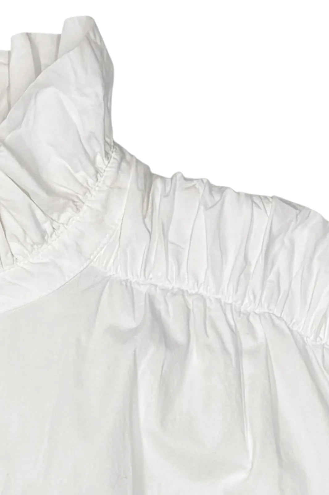 Chemise Roxane blanche à col victorien froncé — Bling Paris