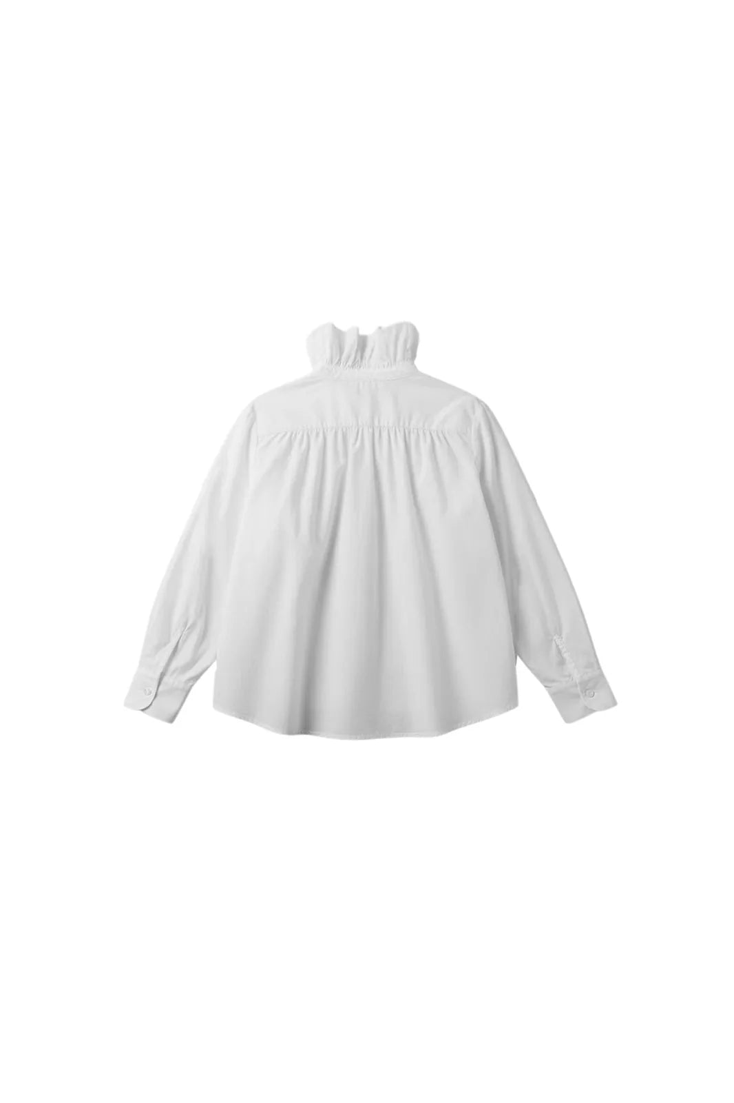 Chemise Roxane blanche à col victorien froncé — Bling Paris