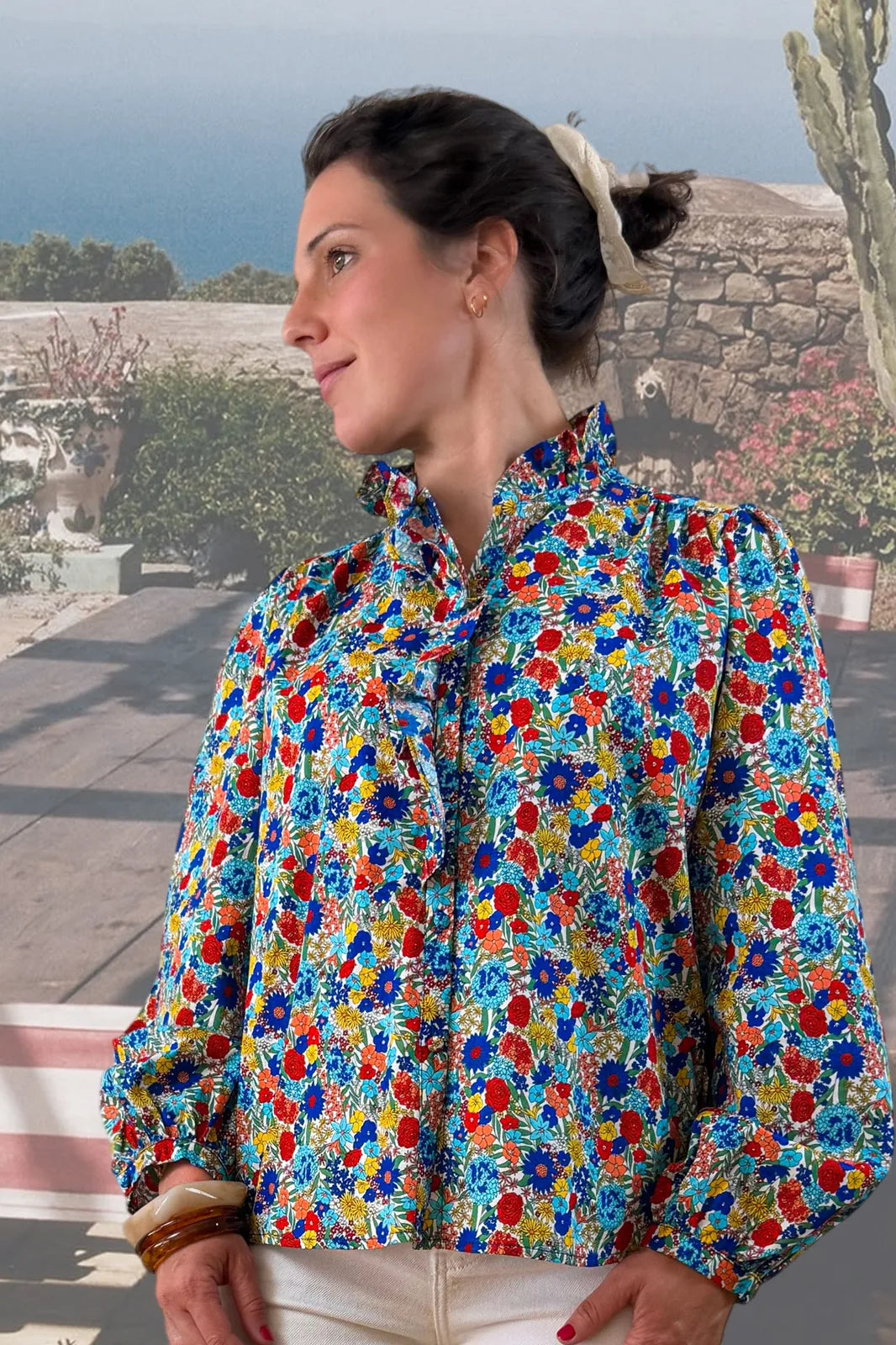 Chemise Suzy fleurie multicolore, imprimé liberty — Bling Paris