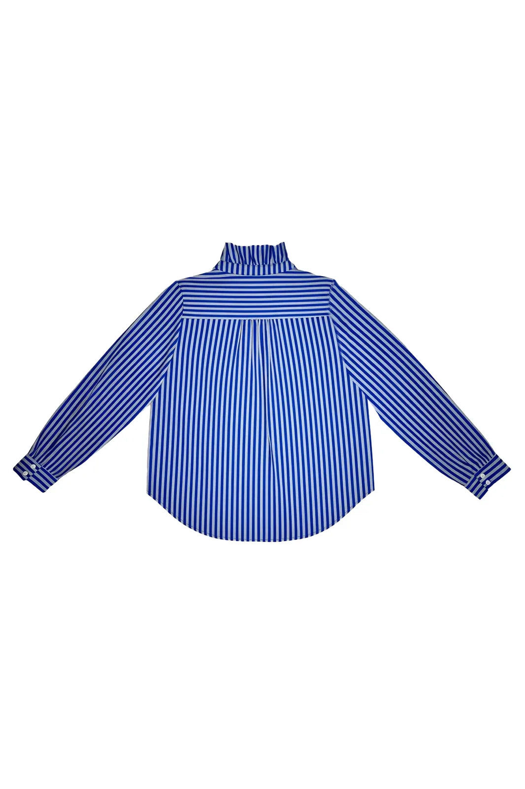 Chemise Louise à rayures bleues, col victorien — Bling Paris