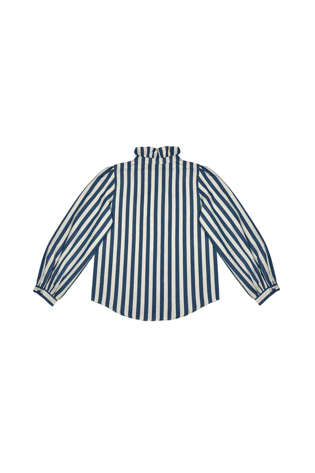Blouse Romy à rayures bleues et blanches, col froncé — Bling Paris