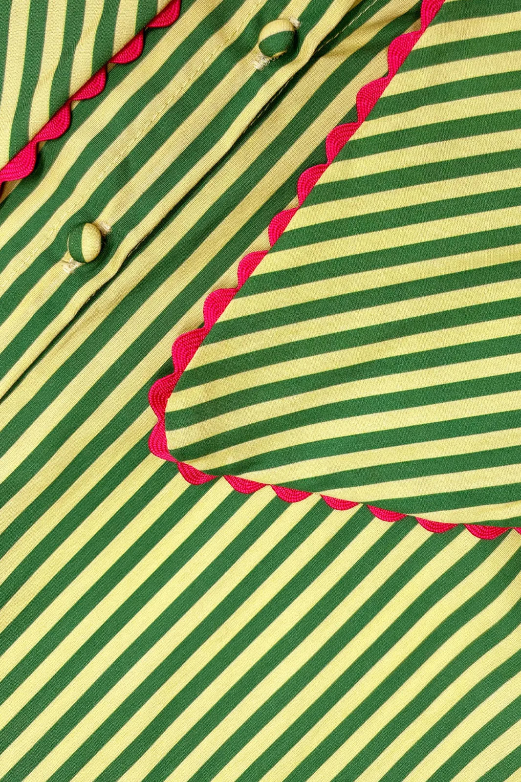 Chemise Alba rayée verte et jaune citron en coton — Bling Paris