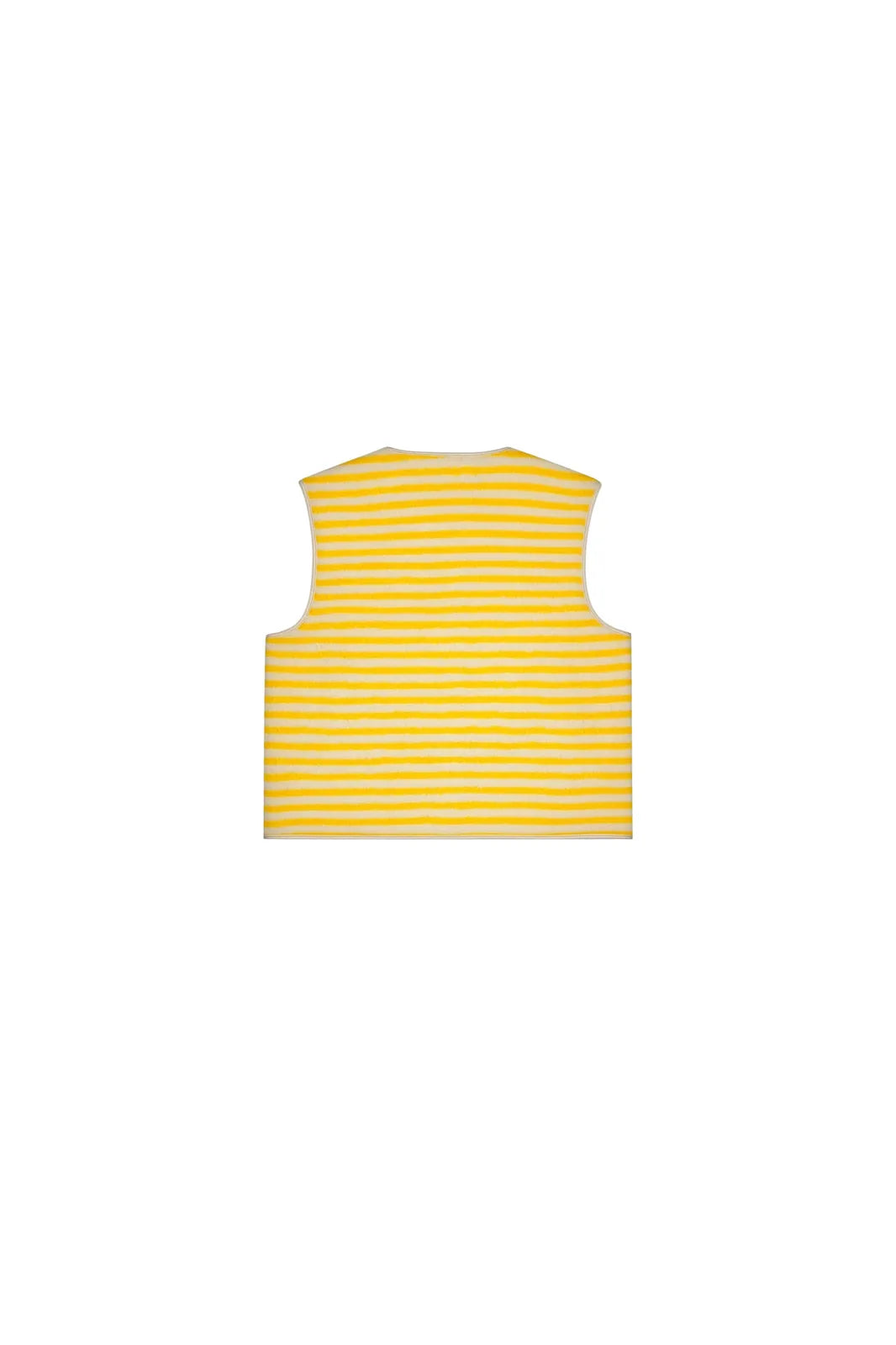Gilet Gabriel sans manches, rayures jaunes et écrues — Bling Paris