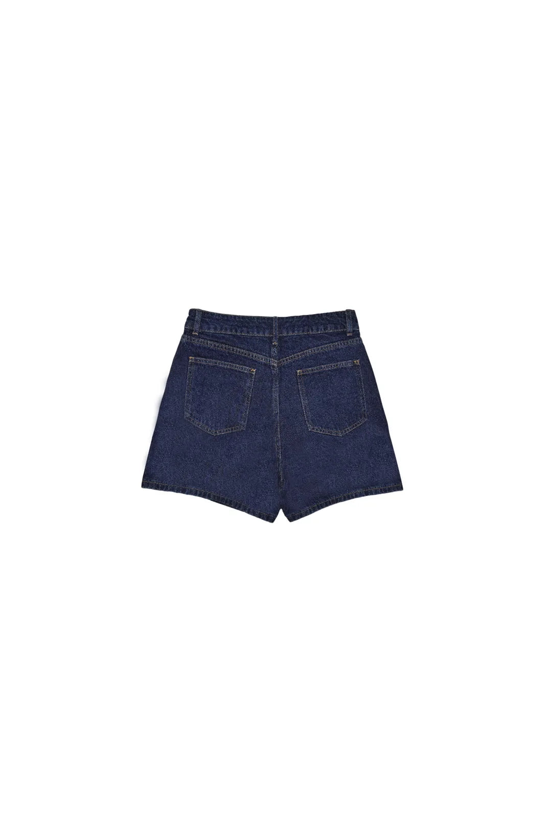 Jupe-short Alix en jean denim brut, coupe portefeuille — Bling Paris