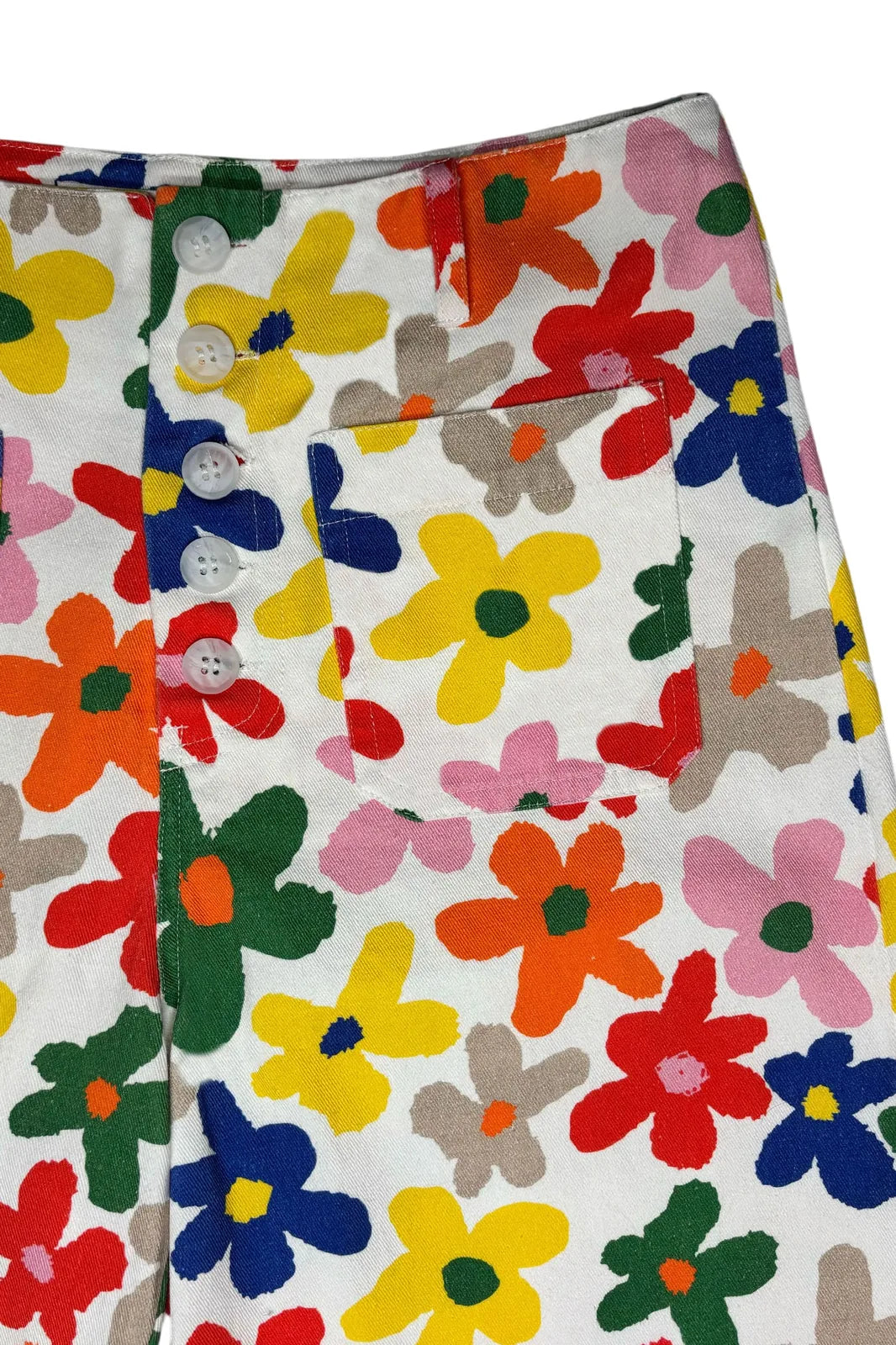 Pantalon Georges imprimé floral coloré, taille haute — Bling Paris