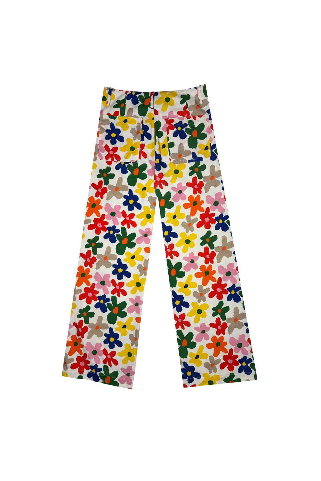 Pantalon Georges imprimé floral coloré, taille haute — Bling Paris