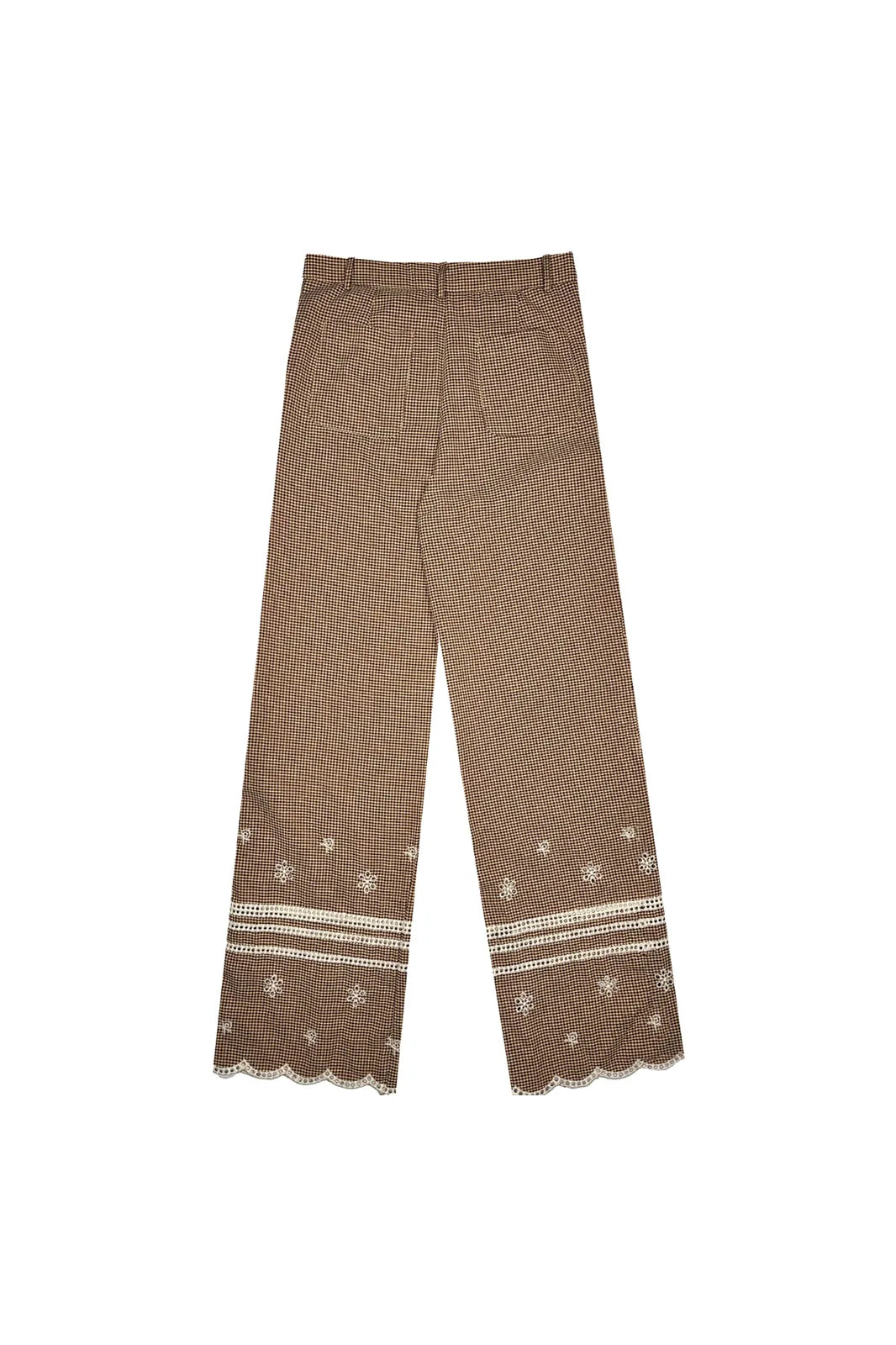 Pantalon Alphonse micro vichy caramel et écru — Bling Paris