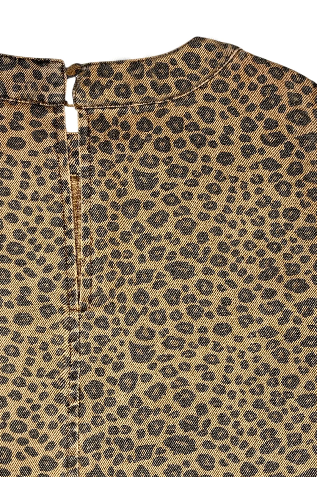 Robe Anita imprimé léopard, gabardine de coton, sans manches — Bling Paris