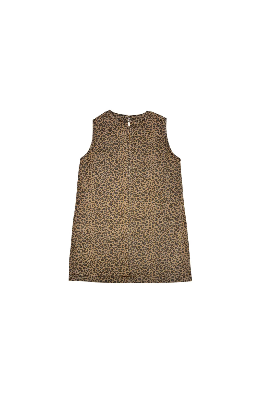 Robe Anita imprimé léopard, gabardine de coton, sans manches — Bling Paris