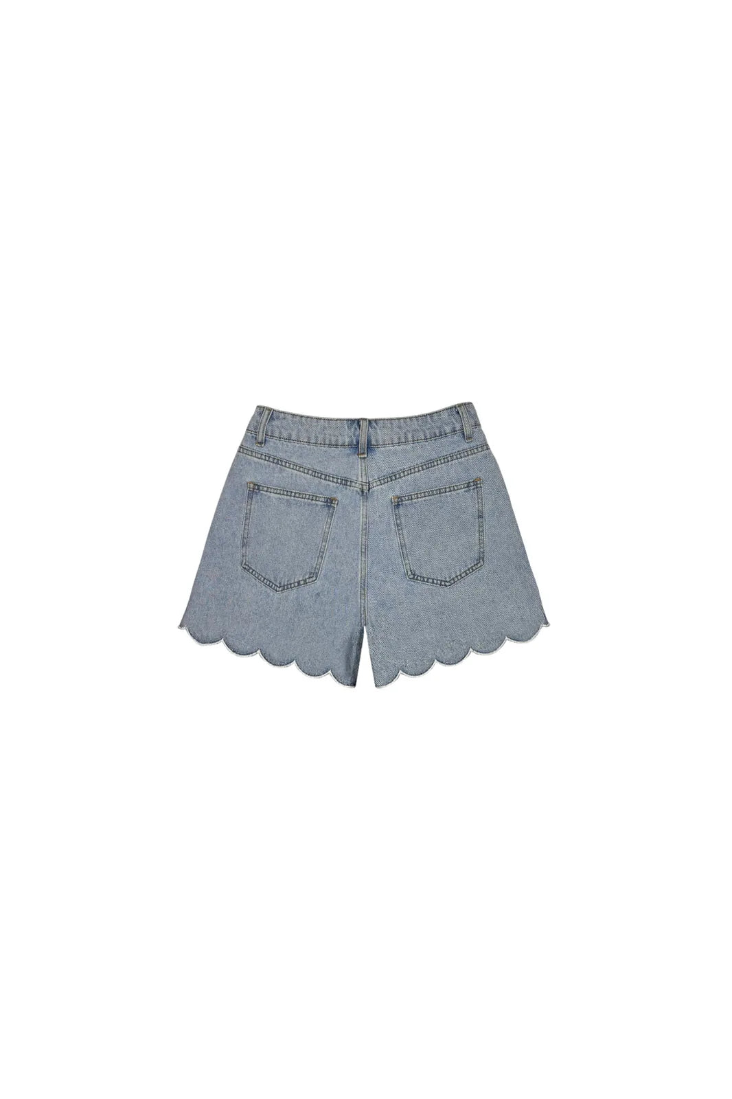 Short Léonie en jean denim clair, ourlet festonné — Bling Paris