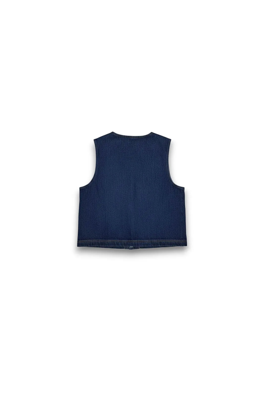 Top Nora sans manches en jean, boutons brandebourg — Bling Paris