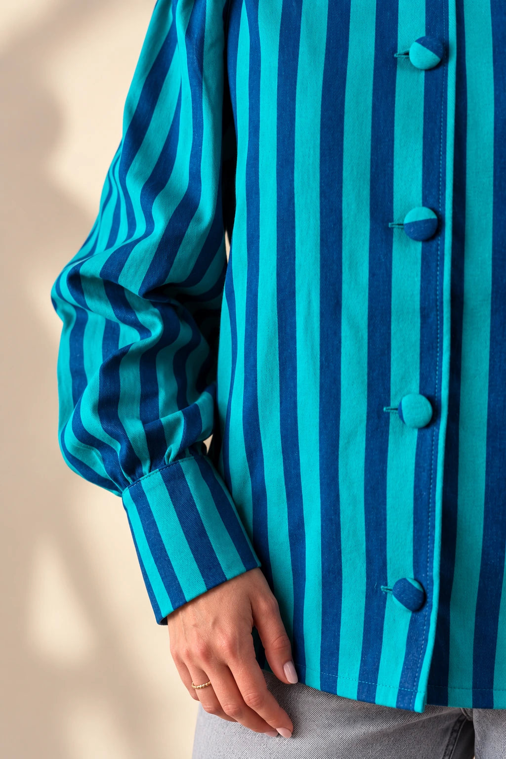 Veste Brune - Bleu et vert — Bling Paris