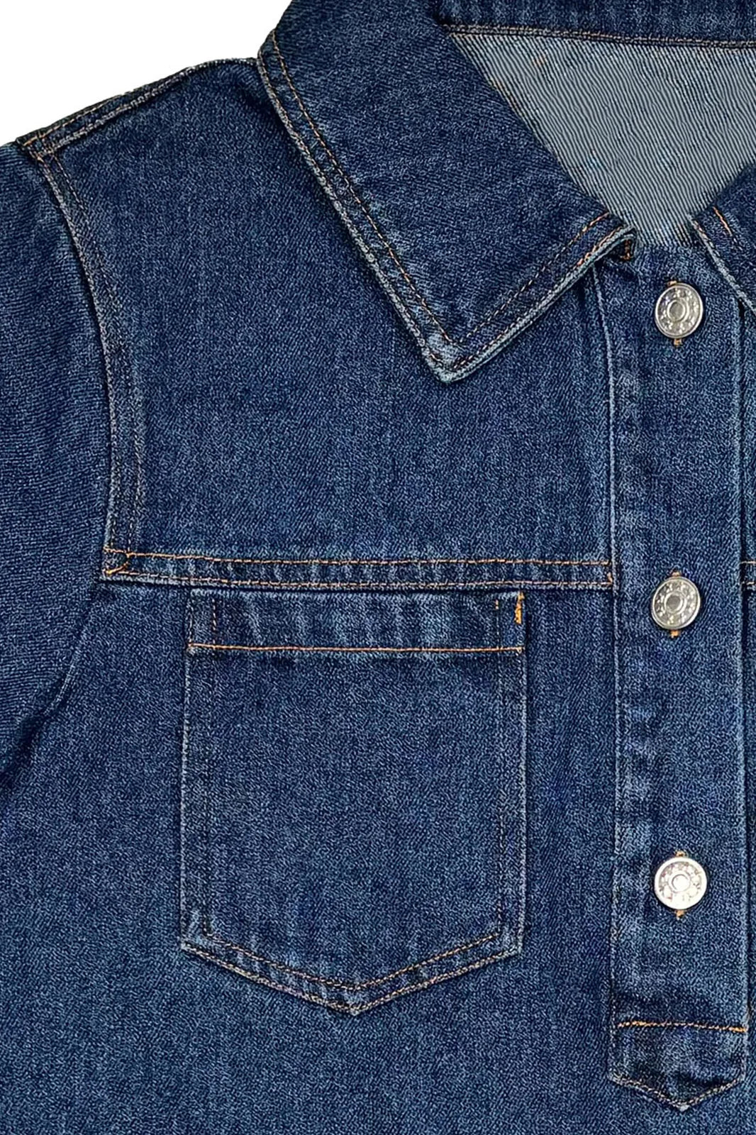 Vareuse Clara en jean denim, poches poitrine — Bling Paris