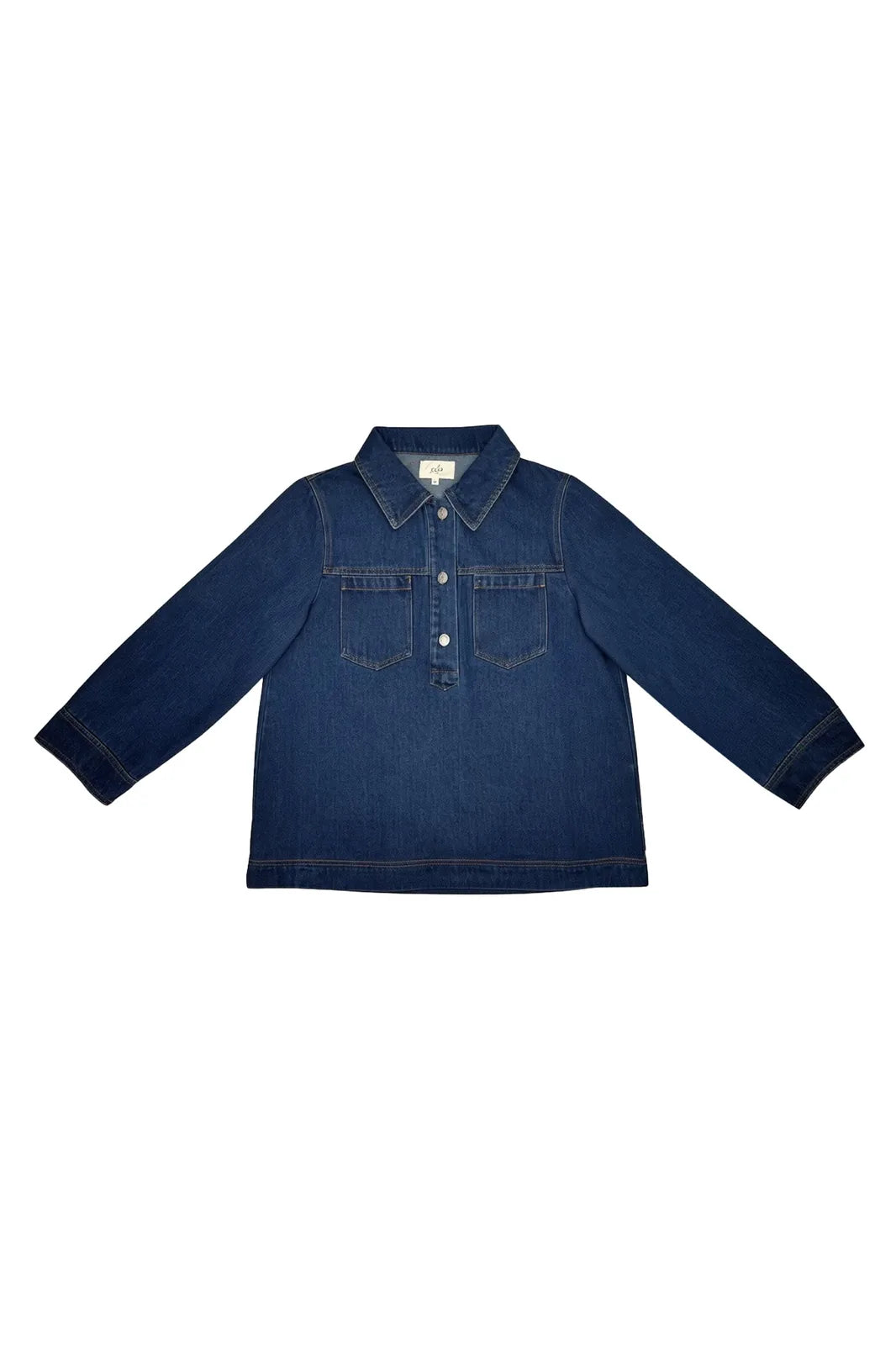 Vareuse Clara en jean denim, poches poitrine — Bling Paris